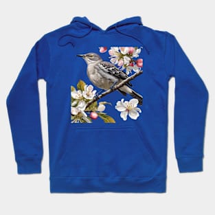 Northern Mockingbird Surrounded by Apple Blossom Hoodie